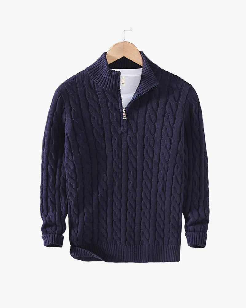 TAEBAEK Zopfstrickpullover mit Reißverschluss