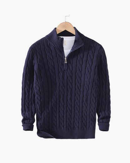 TAEBAEK Zopfstrickpullover mit Reißverschluss