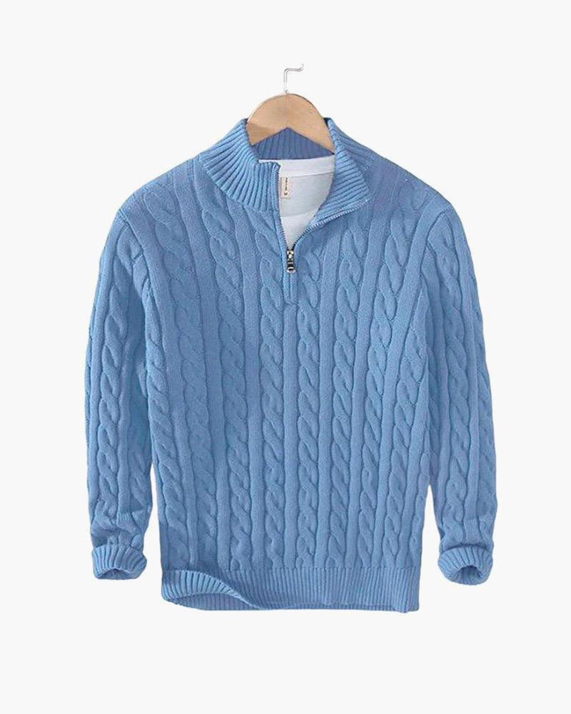 TAEBAEK Zopfstrickpullover mit Reißverschluss