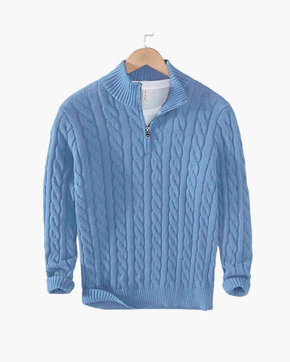 TAEBAEK Zopfstrickpullover mit Reißverschluss