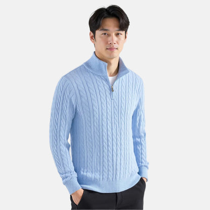 TAEBAEK Zopfstrickpullover mit Reißverschluss