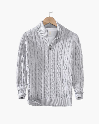 TAEBAEK Zopfstrickpullover mit Reißverschluss