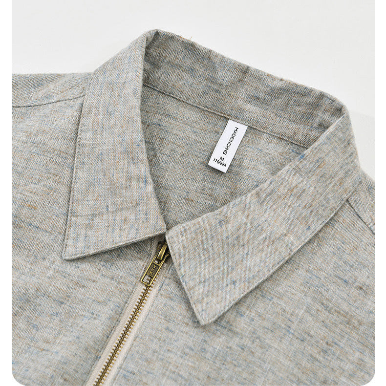 Constantino Taro Cotton Linen Zip Jacket