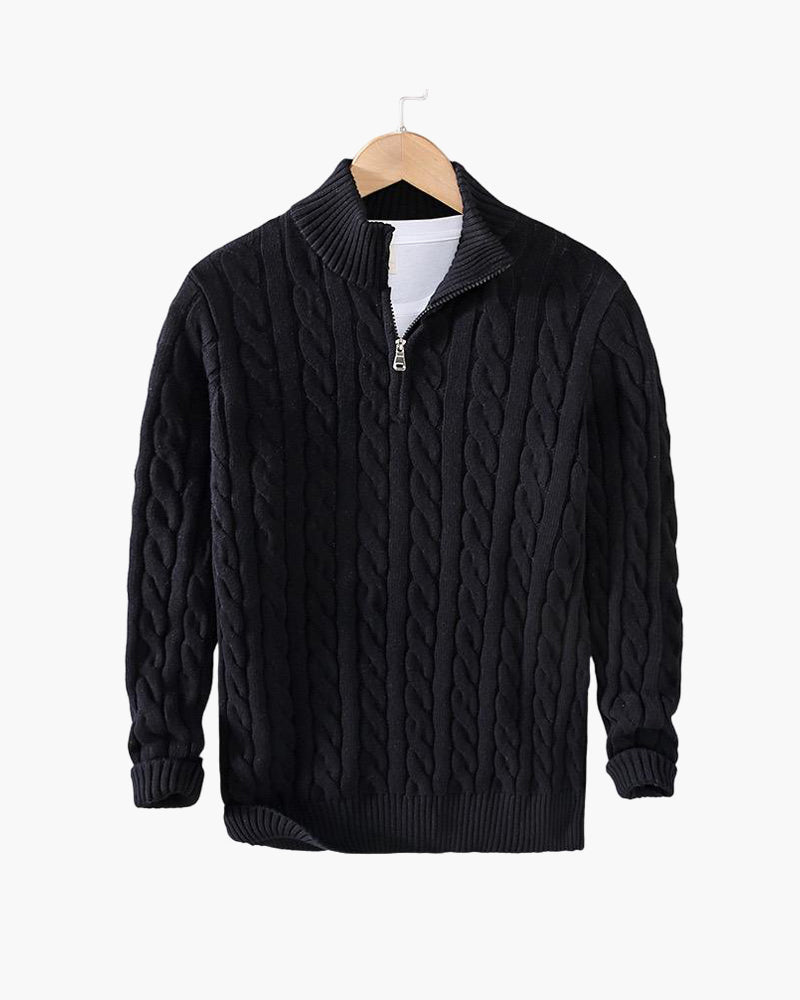 TAEBAEK Zopfstrickpullover mit Reißverschluss