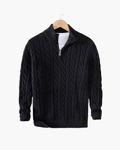 TAEBAEK Zopfstrickpullover mit Reißverschluss