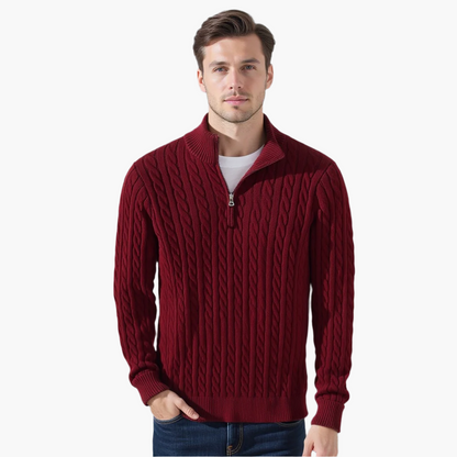 TAEBAEK Zopfstrickpullover mit Reißverschluss