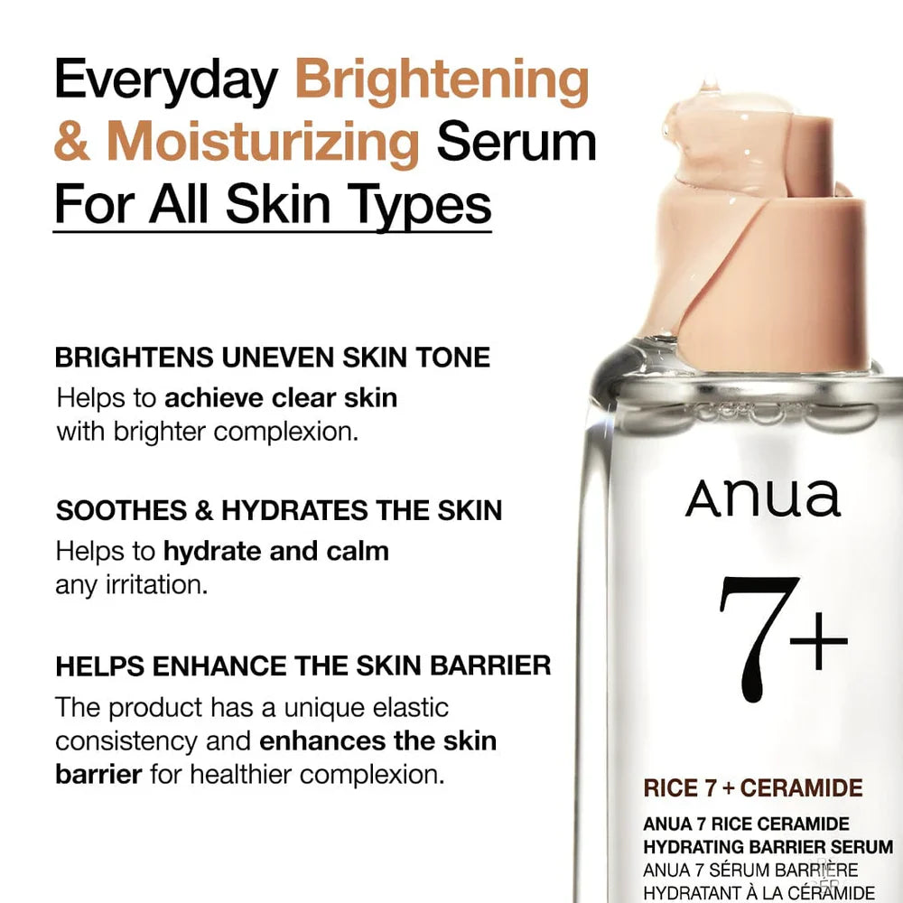 Anua Rice 7+ Ceramide Hydrating Barrier Serum