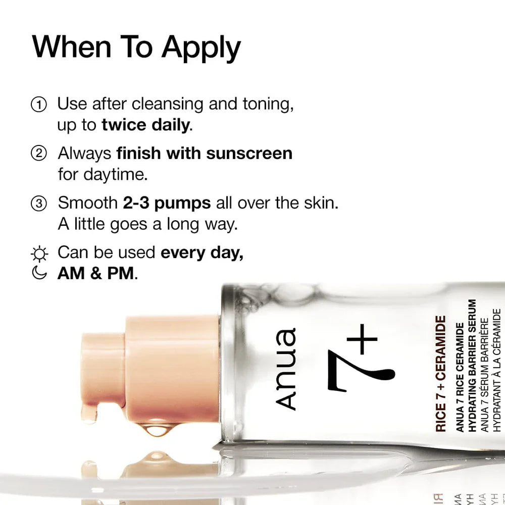 Anua Rice 7+ Ceramide Hydrating Barrier Serum