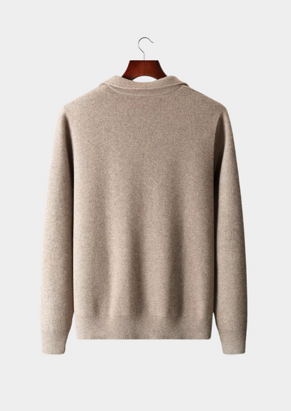 ZIP-POLO-STRICKJACKE AUS EXTRAFEINER MERINOWOLLE
