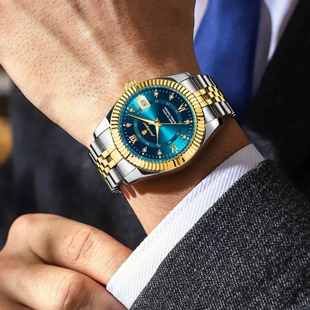 POEDAGAR GoldenStar - 40mm Uhr | Wasserdicht | Edelstahl