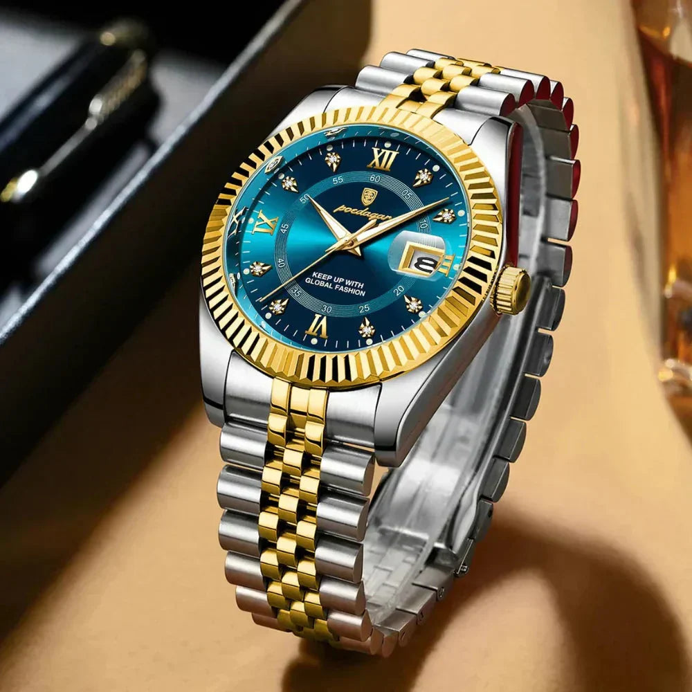 POEDAGAR GoldenStar - 40mm Uhr | Wasserdicht | Edelstahl