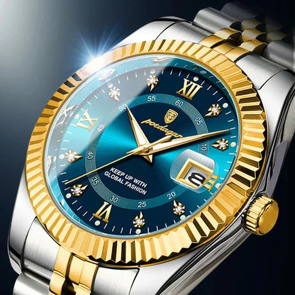 POEDAGAR GoldenStar - 40mm Uhr | Wasserdicht | Edelstahl