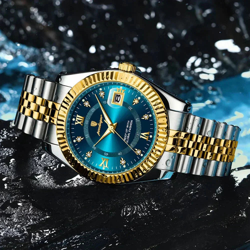 POEDAGAR GoldenStar - 40mm Uhr | Wasserdicht | Edelstahl