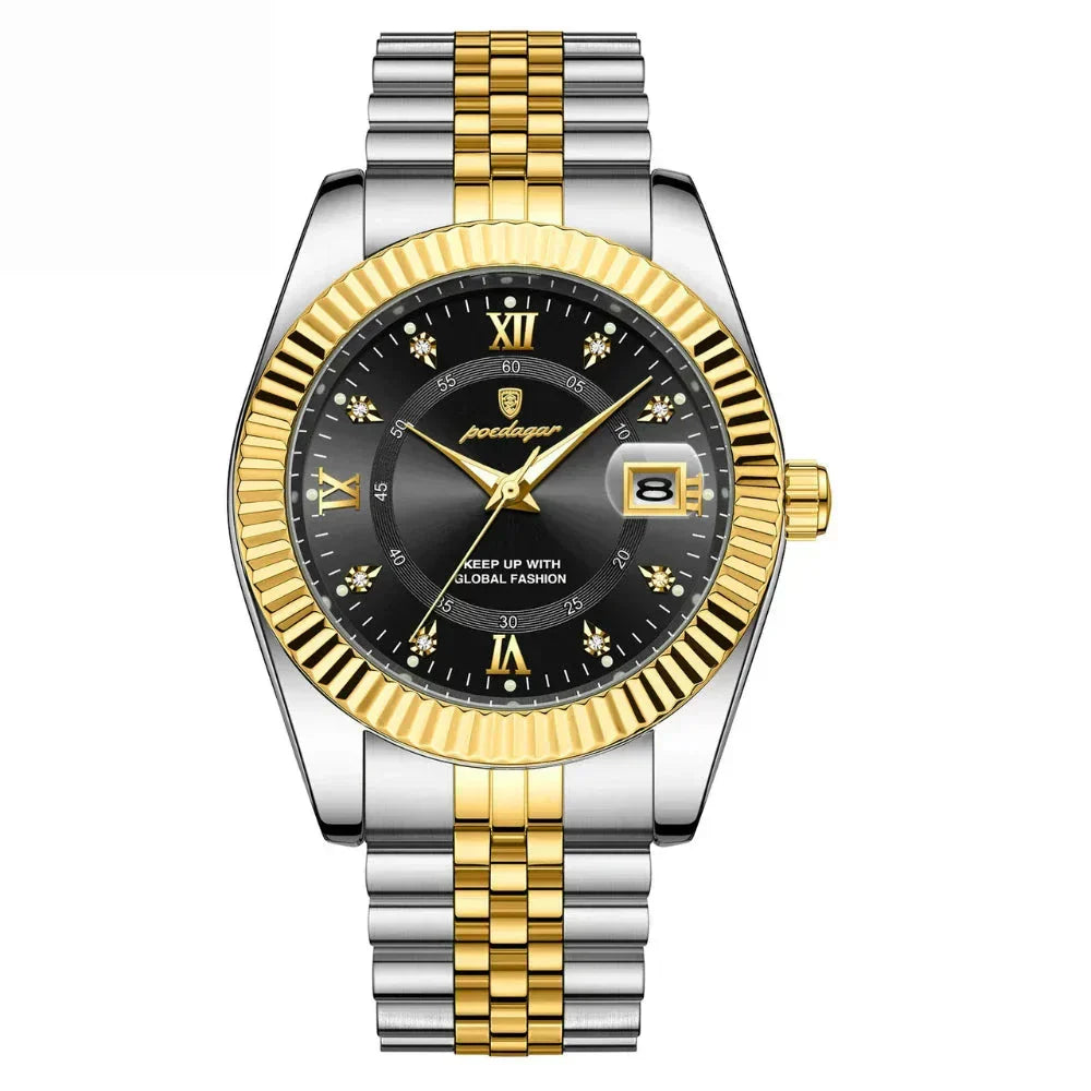 POEDAGAR GoldenStar - 40mm Uhr | Wasserdicht | Edelstahl